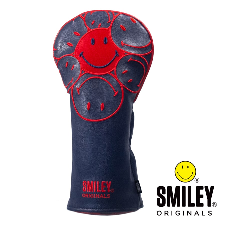 Smiley Golf Club Hybrid Cover - Stacked Navy/Red