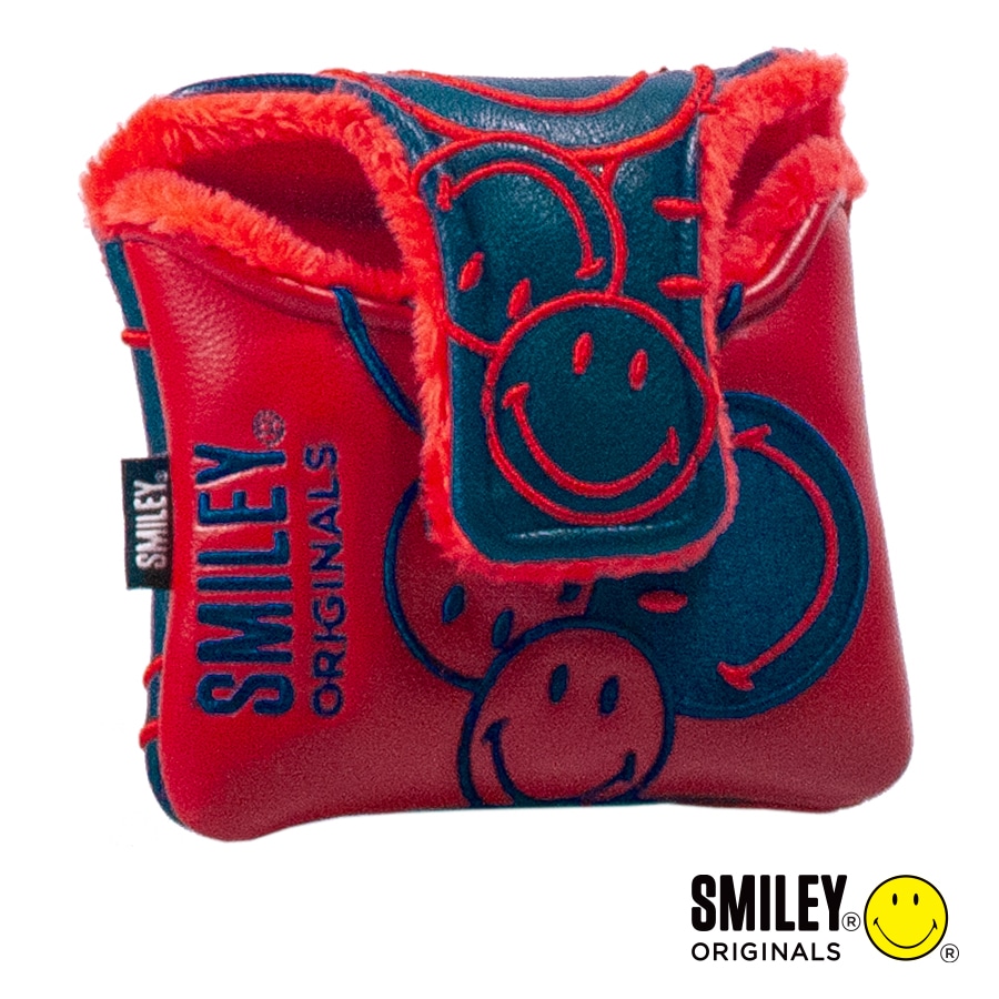 Smiley Golf Club Mallet Putter Cover - Original Stacked Navy/Red - Image 2
