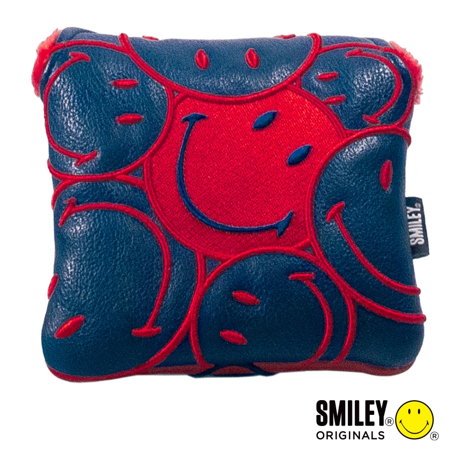 Smiley Golf Club Mallet Putter Cover - Original Stacked Navy/Red