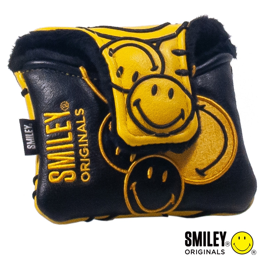 Smiley Golf Club Mallet Putter Cover - Original Stacked Yellow/Black - Image 2