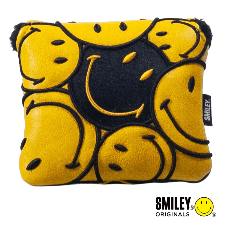 Smiley Golf Club Mallet Putter Cover - Original Stacked Yellow/Black