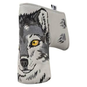 LunaLinks Golf Club Blade Putter Cover - Wolf Embroidered Design