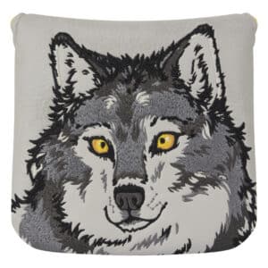 LunaLinks Golf Club Mallet Putter Cover -  Wolf Embroidered Design