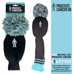 Prostate Cancer Golf Club PomPom Driver Cover - Embroidered Design