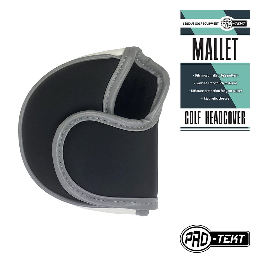 Pro Tekt Premium Mallet Style Putter Cover - Black/Silver - Magnetic Closure - Image 2