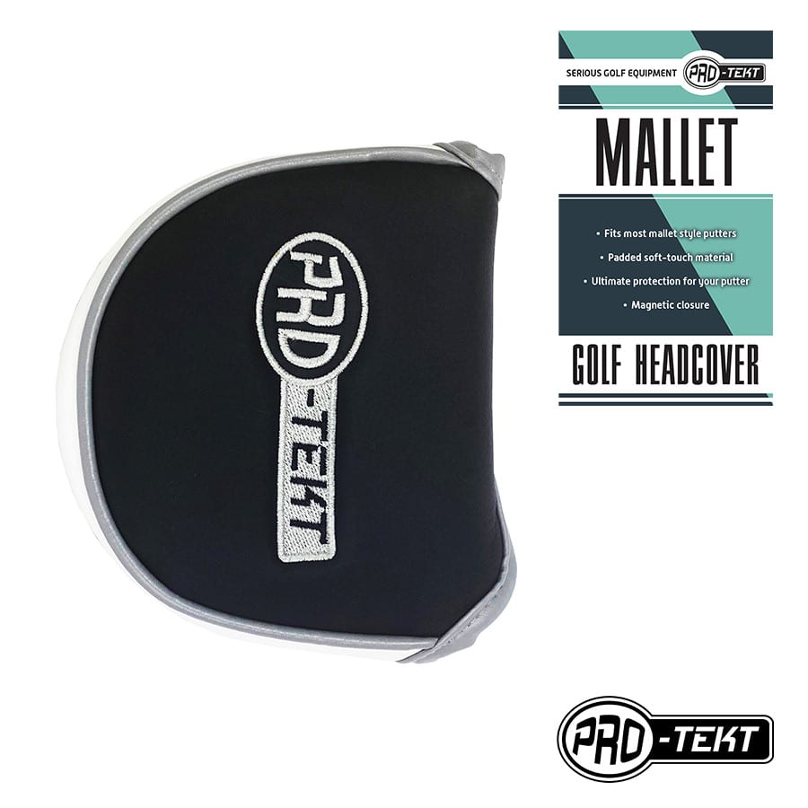 Pro Tekt Premium Mallet Style Putter Cover - Black/Silver - Magnetic Closure