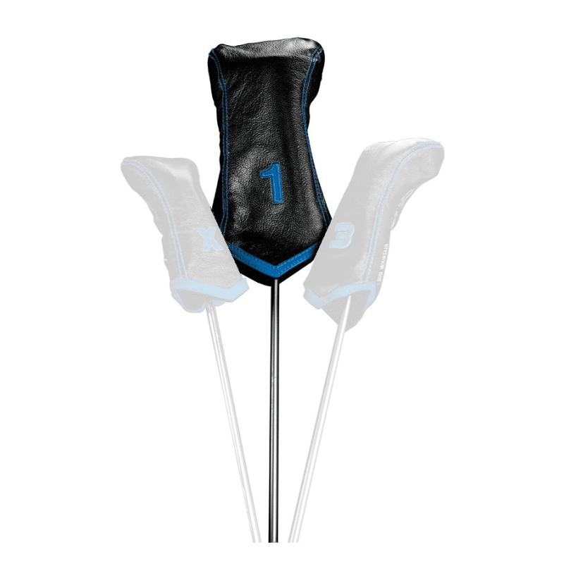 Sun Mountain Leather Driver Headcover - Chevron - Black/Cobalt