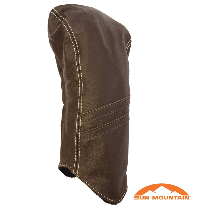 Sun Mountain Leather Driver Headcover - Chevron - Brown / Khaki